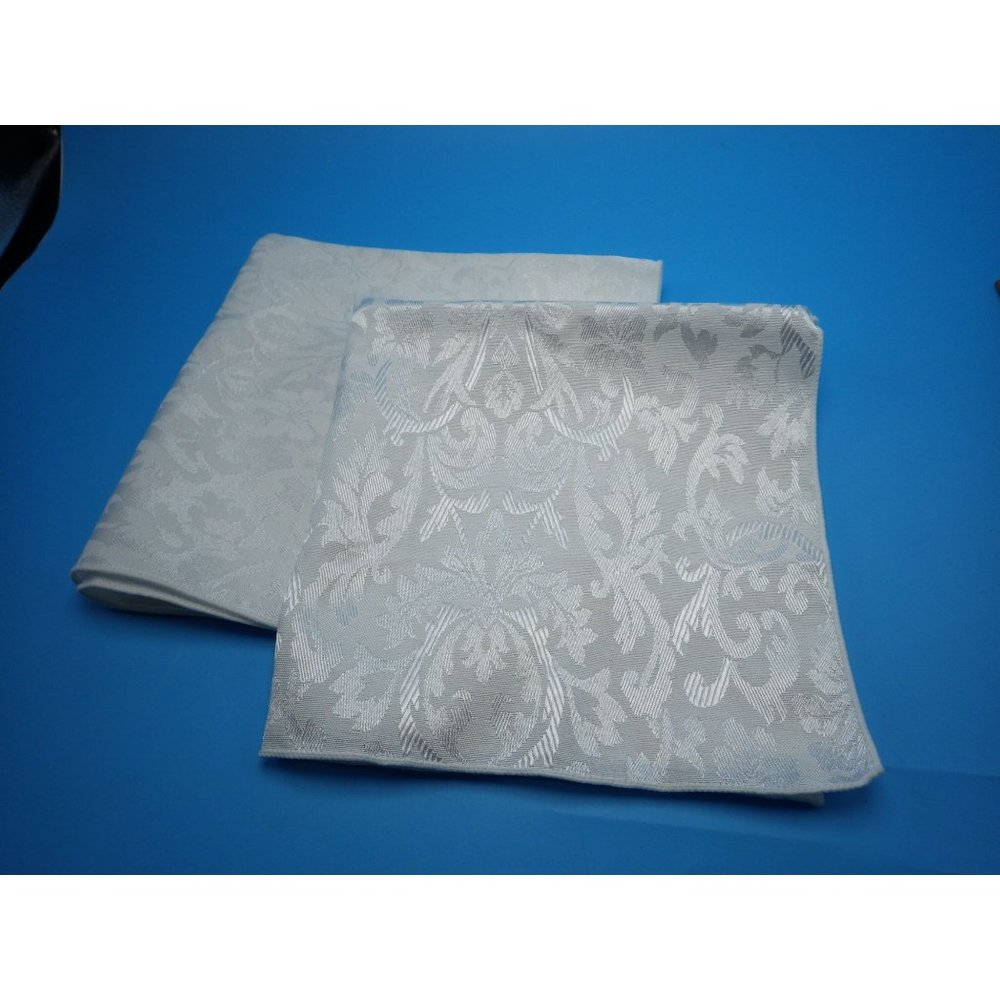 New White Napkin Damask Floral Ivy Cottage Country Wedding 18 inch lot 2
